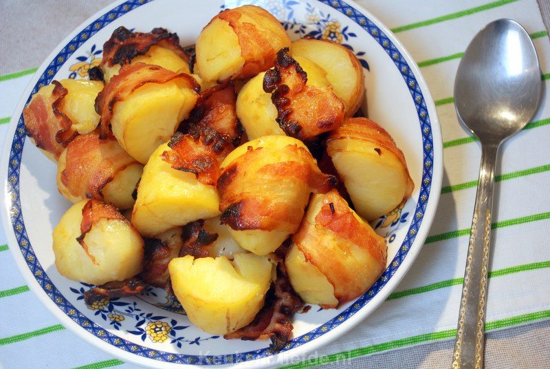 Aardappels met spek uit de oven