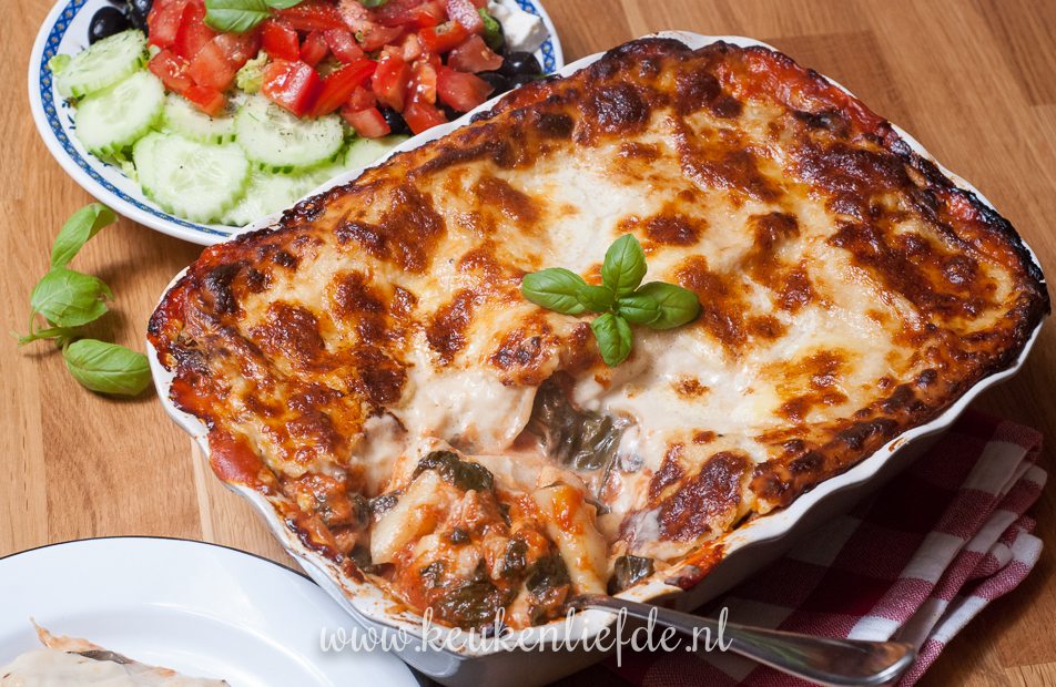 Lasagne met kip en spinazie