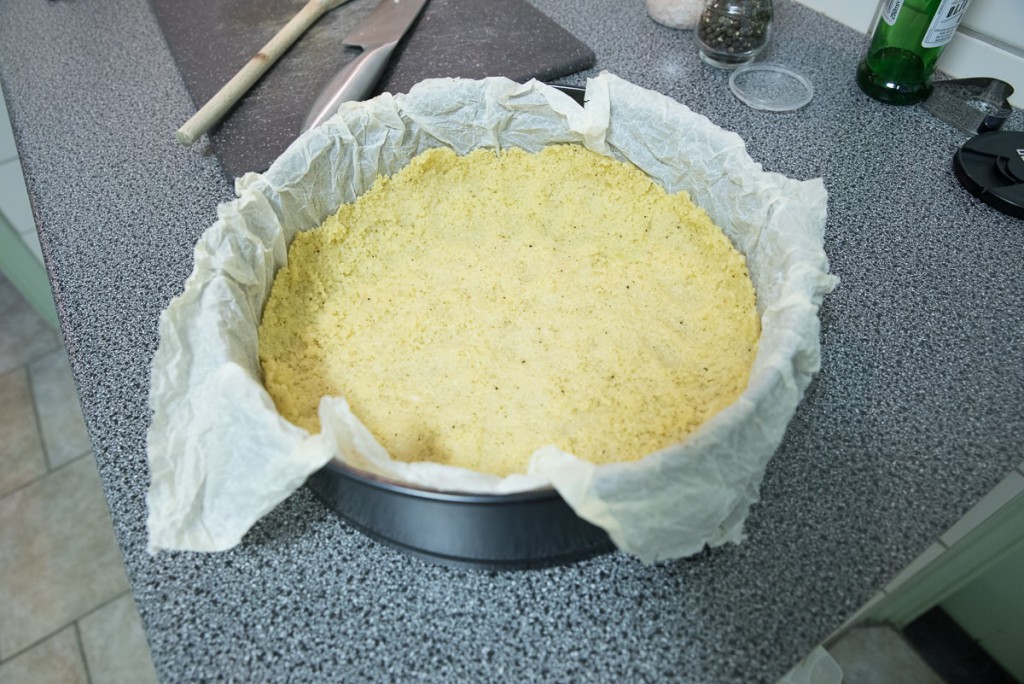 Couscous-quiche met prei en oude kaas
