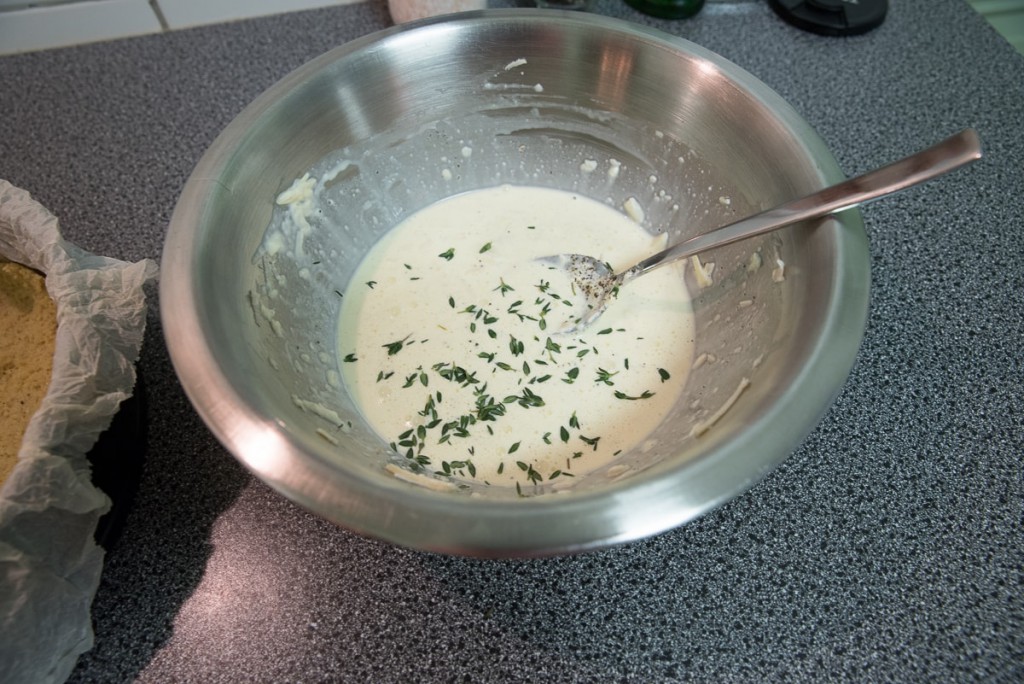 Couscous-quiche met prei en oude kaas