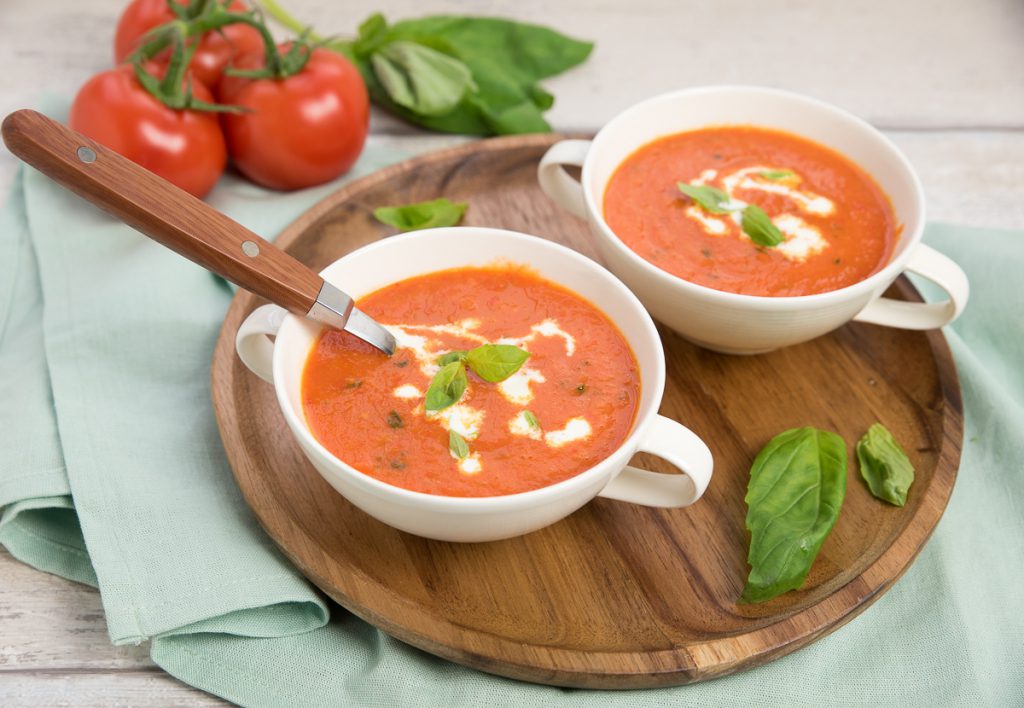 Geroosterde tomaten-paprikasoep