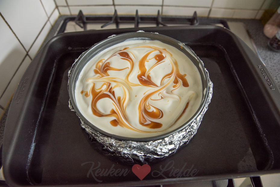 Speculaas cheesecake met karamel swirl