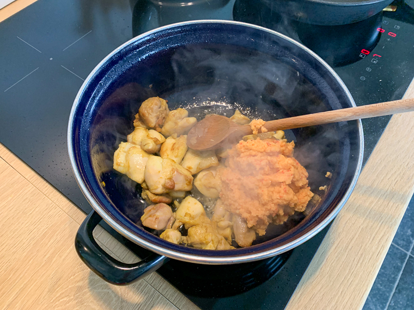 Currypannetje met kip en pompoen